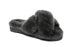Australian Shepherd Sheepskin Wool Women Fluffy Crossover Slide Slipper Leanna-Slippers-PEROZ Accessories