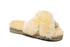 Australian Shepherd Sheepskin Wool Women Fluffy Crossover Slide Slipper Leanna-Slippers-PEROZ Accessories