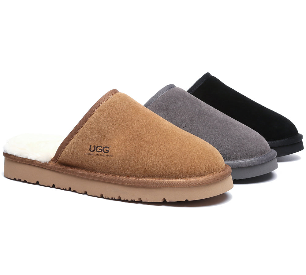 Australian ShepherdUGG Men Sheepskin Wool Cruz Slippers Water Resistant-Slippers-PEROZ Accessories