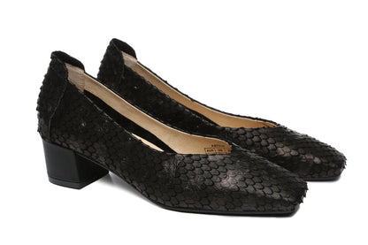 Australian Shepherd Leather Low Block Heel Women Sonja-Heels-PEROZ Accessories