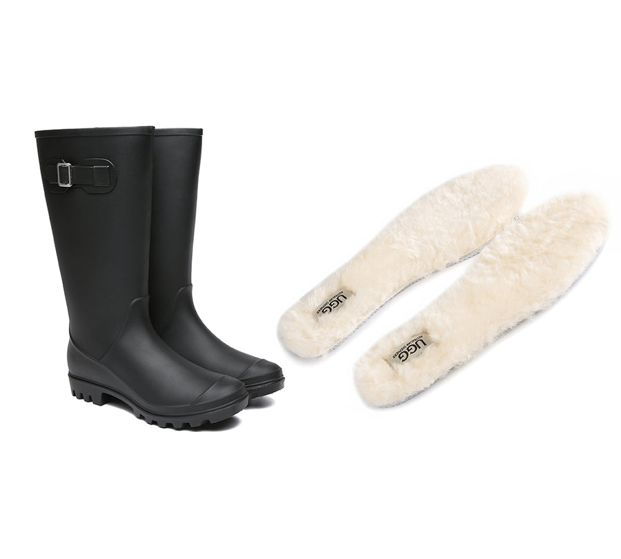 Australian Shepherd UGG Rainboots ,Tall Gumboots Women Veronica With Wool Insoles-Boots-PEROZ Accessories