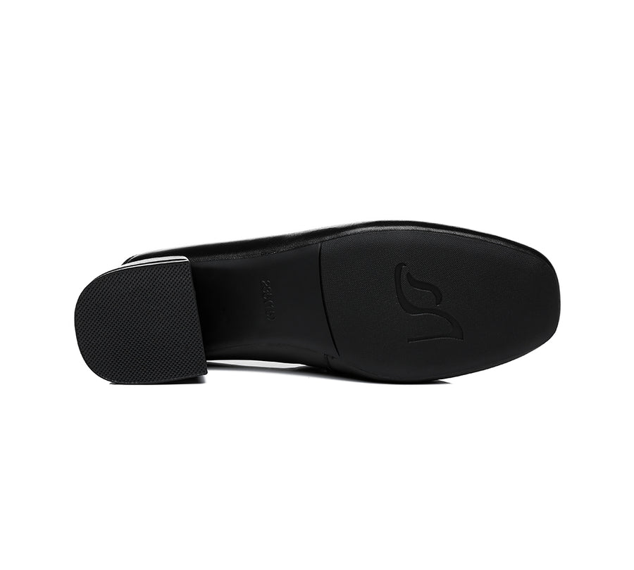 TARRAMARRA Leather Low Block Heels Women Mia-Heels-PEROZ Accessories