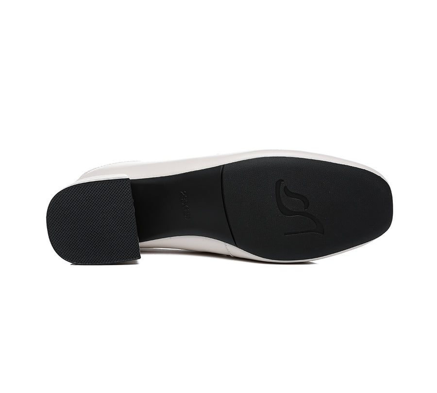 TARRAMARRA Leather Low Block Heels Women Mia-Heels-PEROZ Accessories