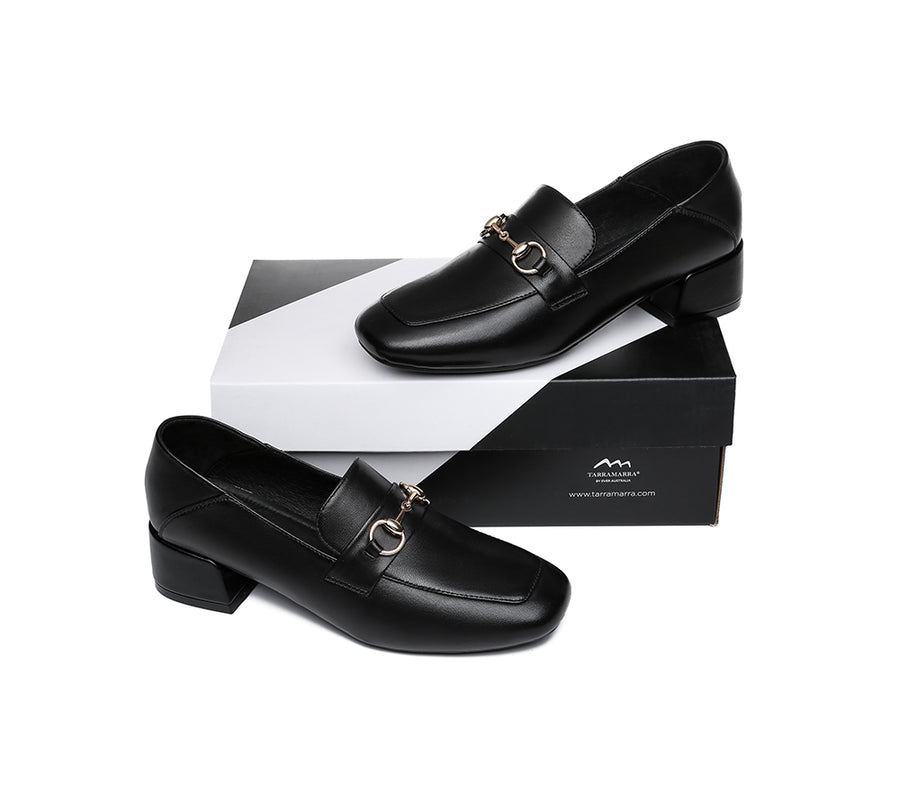 TARRAMARRA Leather Low Block Heels Women Mia-Heels-PEROZ Accessories