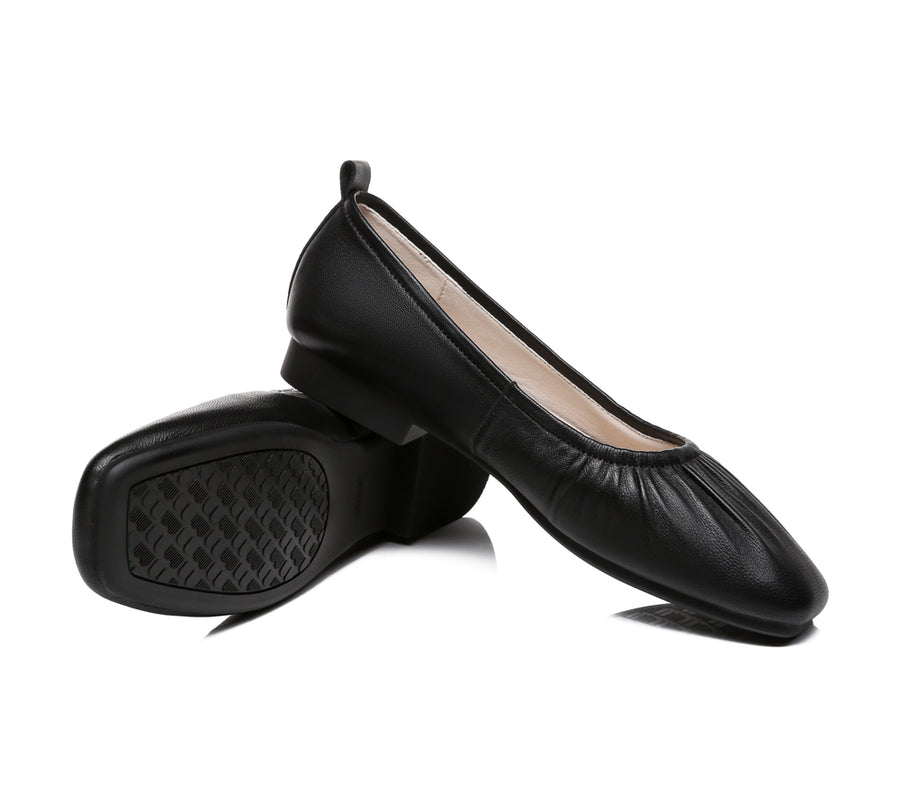 TARRAMARRA Square Toe Leather Ballet Flats Women Devora-Flats-PEROZ Accessories