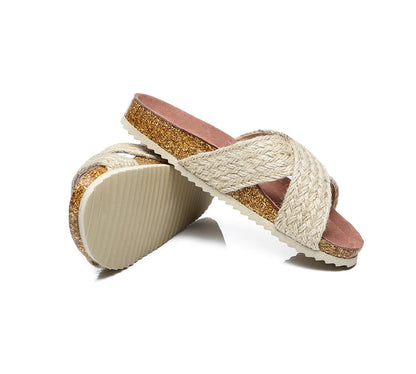 Australian Shepherd UGG Women Sandals Espadrilles Flat Slide Milo-Sandals-PEROZ Accessories