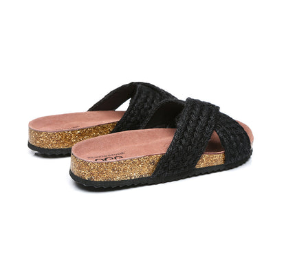 Australian Shepherd UGG Women Sandals Espadrilles Flat Slide Milo-Sandals-PEROZ Accessories