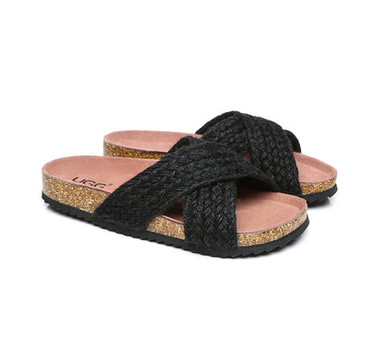 Australian Shepherd UGG Women Sandals Espadrilles Flat Slide Milo-Sandals-PEROZ Accessories