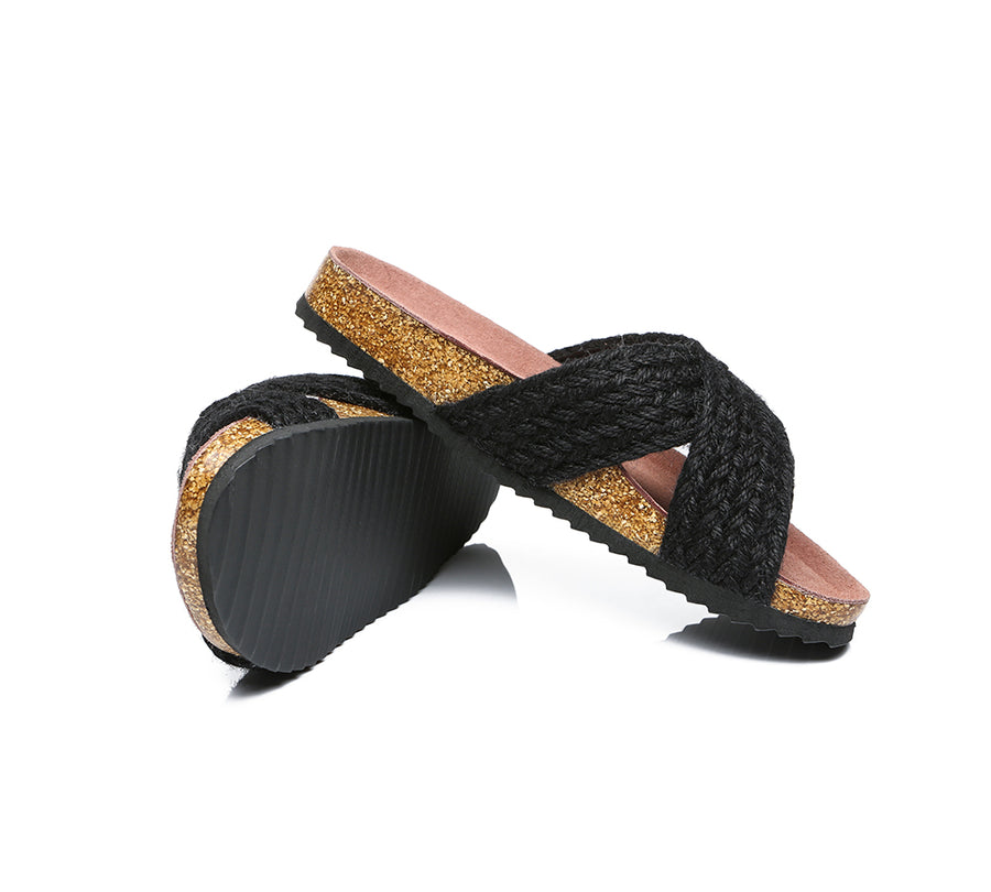 Australian Shepherd UGG Women Sandals Espadrilles Flat Slide Milo-Sandals-PEROZ Accessories