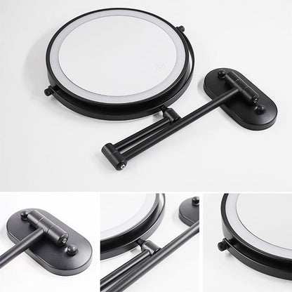 Anyvogue Silver 8in Wall Mounted Smart LED Makeup Mirror Double Sided Touch Dimming Adjustable 3x Magnification USB Type-Makeup Mirror-PEROZ Accessories