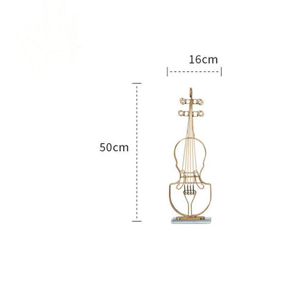 Anyhouz 50cm Violin Sculpture Instrument Tabletop Home Decor Modern Art Living Room Display House Decorative Crafts Metal Ornaments-Tabletop Decor-PEROZ Accessories