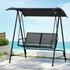 Gardeon Outdoor Swing Chair Garden Bench 2 Seater Canopy Patio Furniture Black-Furniture > Outdoor-PEROZ Accessories