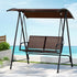 Gardeon Outdoor Swing Chair Garden Bench 2 Seater Canopy Patio Furniture Brown-Furniture > Outdoor-PEROZ Accessories