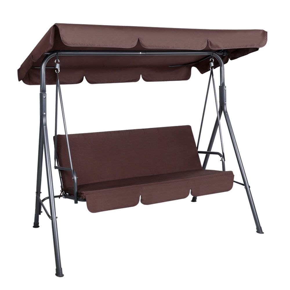Gardeon Outdoor Swing Chair Hammock 3 Seater Garden Canopy Bench Seat Backyard-Furniture > Outdoor-PEROZ Accessories