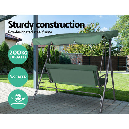 Gardeon Swing Chair Hammock Outdoor Furniture Garden Canopy Bench Seat Green-Furniture &gt; Outdoor-PEROZ Accessories
