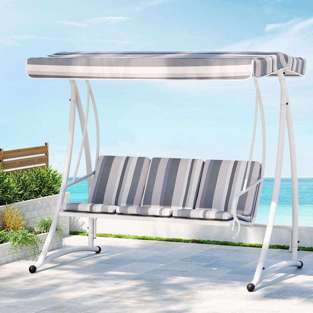 Gardeon Outdoor Swing Chair Garden Bench 3 Seater Canopy Cushion Furniture-Furniture &gt; Outdoor-PEROZ Accessories