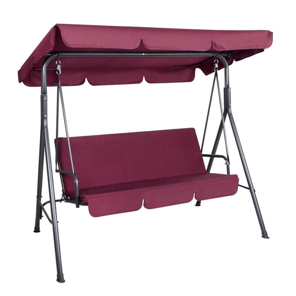Gardeon Outdoor Swing Chair Hammock 3 Seater Garden Canopy Bench Seat Backyard-Furniture > Outdoor-PEROZ Accessories