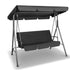 Gardeon Outdoor Furniture Swing Chair Hammock 3 Seater Bench Seat Canopy Black-Home & Garden > Garden Furniture-PEROZ Accessories