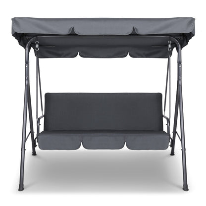 Gardeon Outdoor Swing Chair Hammock Bench Seat Canopy Cushion Furniture Grey-Furniture &gt; Outdoor-PEROZ Accessories