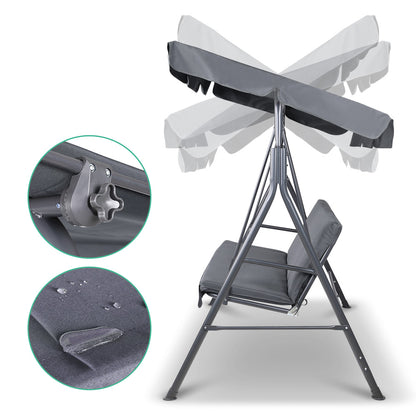 Gardeon Outdoor Swing Chair Hammock Bench Seat Canopy Cushion Furniture Grey-Furniture &gt; Outdoor-PEROZ Accessories