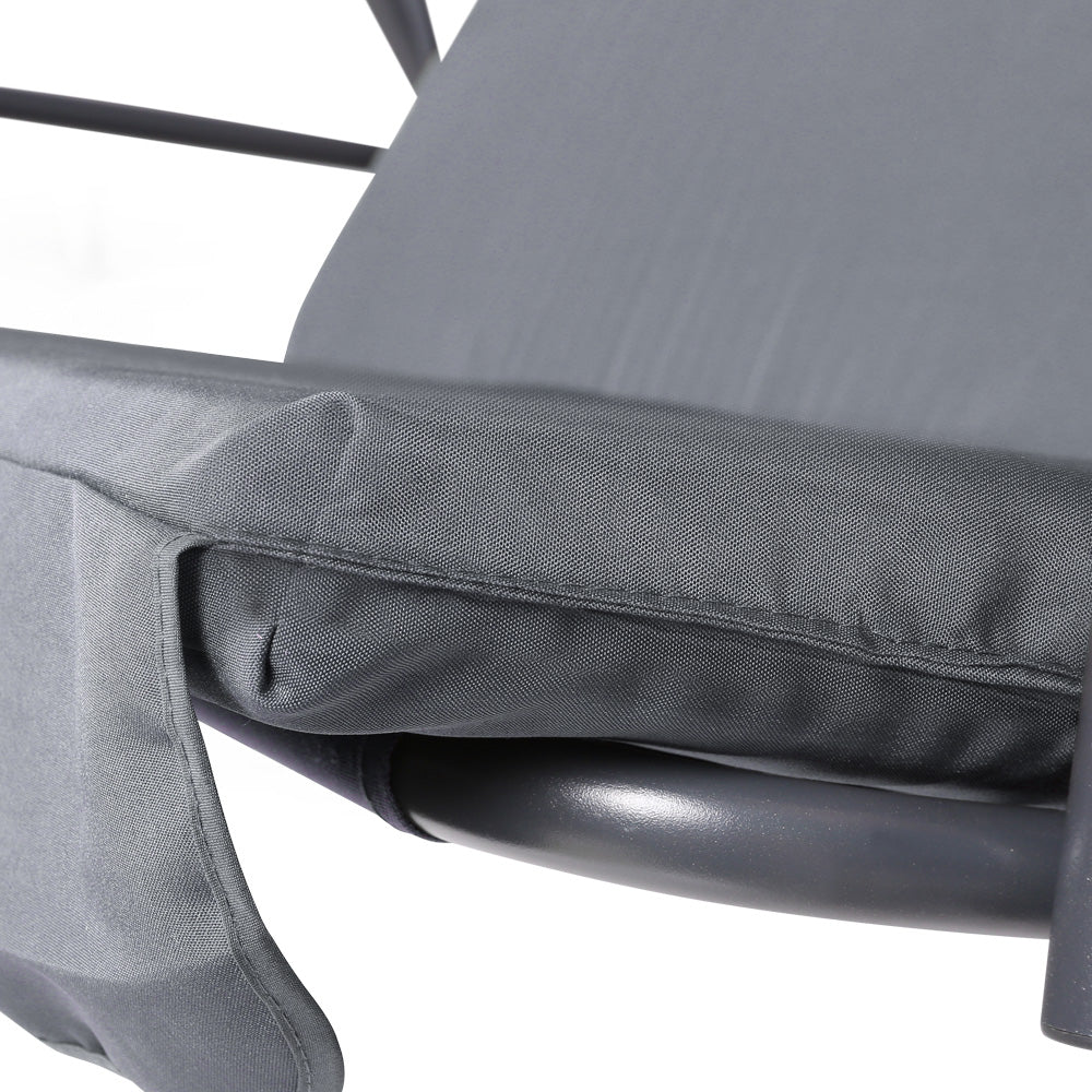 Gardeon Outdoor Swing Chair Hammock Bench Seat Canopy Cushion Furniture Grey-Furniture &gt; Outdoor-PEROZ Accessories