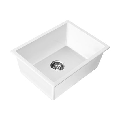 Shop Welba Kitchen Sink 55x45cm Granite Stone Sink Laundry Basin Single Bowl White  | PEROZ Australia