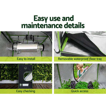 Greenfingers Grow Tent 2200W LED Grow Light Hydroponics Kits System 1.2x1.2x2M-Home &amp; Garden &gt; Green Houses-PEROZ Accessories