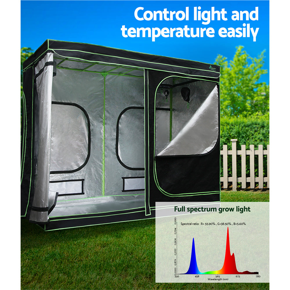 Greenfingers Grow Tent 4500W LED Grow Light Hydroponics Kits System 2.4x1.2x2M-Home &amp; Garden &gt; Green Houses-PEROZ Accessories