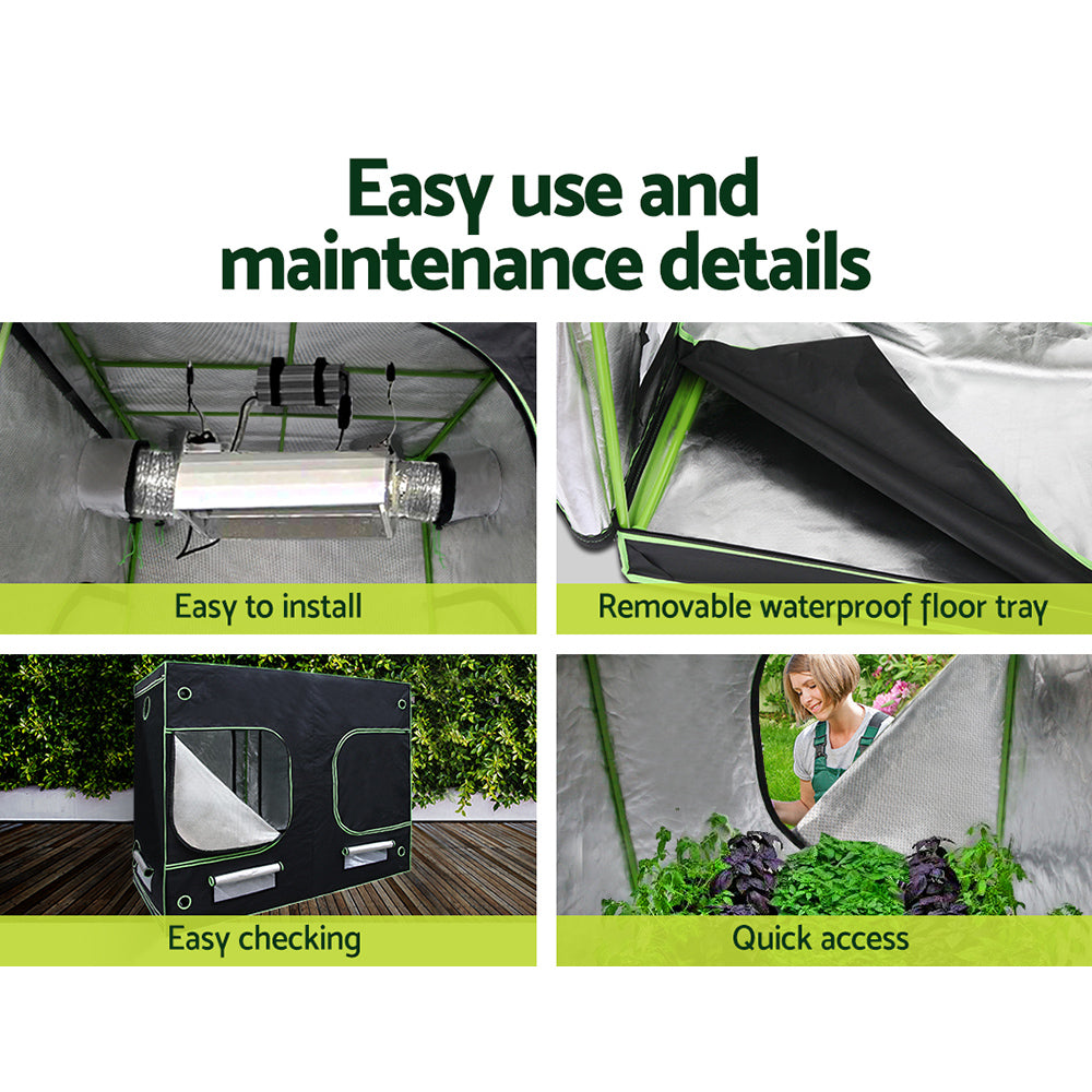 Greenfingers Grow Tent 4500W LED Grow Light Hydroponics Kits System 2.4x1.2x2M-Home &amp; Garden &gt; Green Houses-PEROZ Accessories