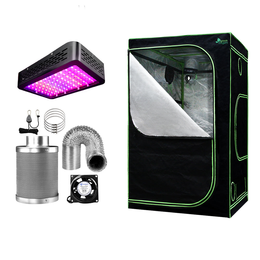 Greenfingers Grow Tent 1000W LED Grow Light 120X120X200cm Mylar 6&quot; Ventilation-Home &amp; Garden &gt; Green Houses-PEROZ Accessories