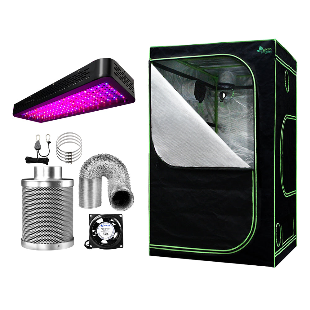 Greenfingers Grow Tent 2000W LED Grow Light 120X120X200cm Mylar 6&quot; Ventilation-Home &amp; Garden &gt; Green Houses-PEROZ Accessories