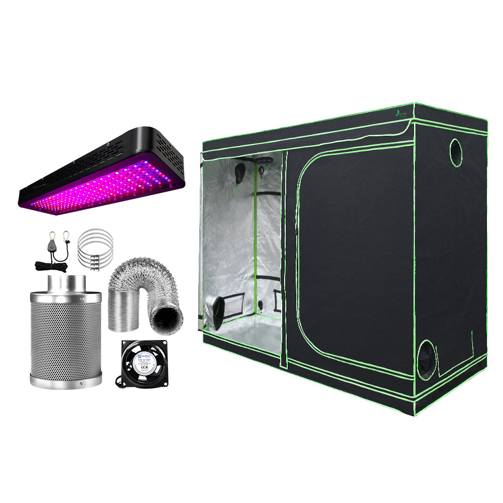 Greenfingers Grow Tent 2000W LED Grow Light 240X120X200cm Mylar 6&quot; Ventilation-Home &amp; Garden &gt; Green Houses-PEROZ Accessories
