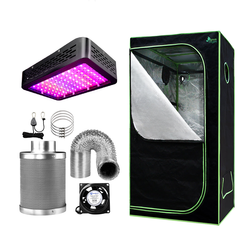 Greenfingers Grow Tent 1000W LED Grow Light 80X80X160cm Mylar 4&quot; Ventilation-Home &amp; Garden &gt; Green Houses-PEROZ Accessories