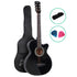ALPHA 38 Inch Wooden Acoustic Guitar Black-Audio & Video > Musical Instrument & Accessories-PEROZ Accessories