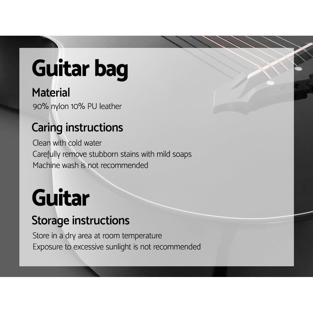 ALPHA 38 Inch Wooden Acoustic Guitar Black-Audio &amp; Video &gt; Musical Instrument &amp; Accessories-PEROZ Accessories
