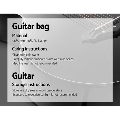 ALPHA 38 Inch Wooden Acoustic Guitar Black-Audio &amp; Video &gt; Musical Instrument &amp; Accessories-PEROZ Accessories