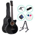 ALPHA 38 Inch Wooden Acoustic Guitar with Accessories set Black-Audio & Video > Musical Instrument & Accessories-PEROZ Accessories