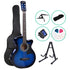 ALPHA 38 Inch Wooden Acoustic Guitar with Accessories set Blue-Audio & Video > Musical Instrument & Accessories-PEROZ Accessories