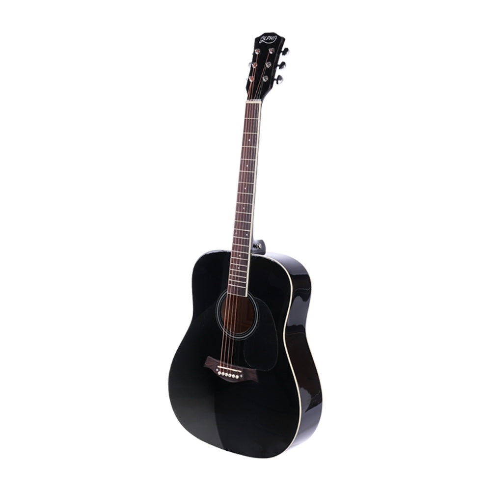 ALPHA 41 Inch Wooden Acoustic Guitar with Accessories set Black-Audio &amp; Video &gt; Musical Instrument &amp; Accessories-PEROZ Accessories