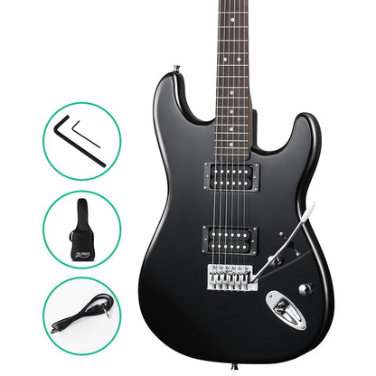 Alpha Electric Guitar Music String Instrument Rock Black Carry Bag Steel String-Audio &amp; Video &gt; Musical Instrument &amp; Accessories-PEROZ Accessories