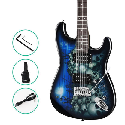 Alpha Electric Guitar Music String Instrument Rock Blue Carry Bag Steel String-Audio &amp; Video &gt; Musical Instrument &amp; Accessories-PEROZ Accessories