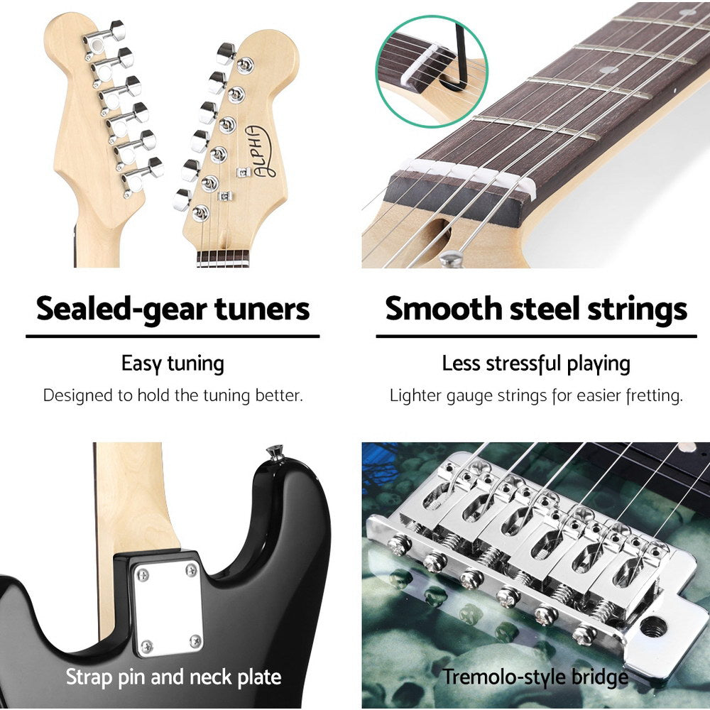 Alpha Electric Guitar Music String Instrument Rock Blue Carry Bag Steel String-Audio &amp; Video &gt; Musical Instrument &amp; Accessories-PEROZ Accessories