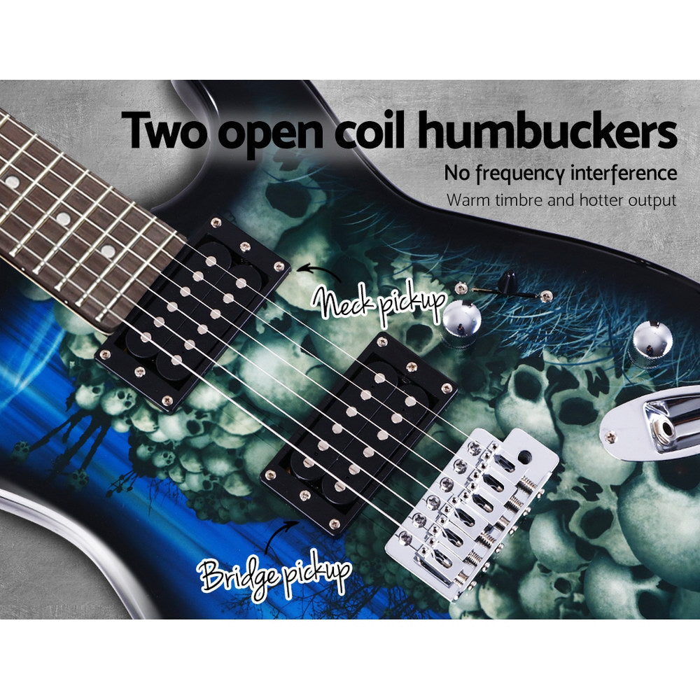 Alpha Electric Guitar Music String Instrument Rock Blue Carry Bag Steel String-Audio &amp; Video &gt; Musical Instrument &amp; Accessories-PEROZ Accessories