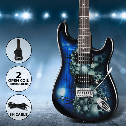 Alpha Electric Guitar Music String Instrument Rock Blue Carry Bag Steel String-Audio &amp; Video &gt; Musical Instrument &amp; Accessories-PEROZ Accessories
