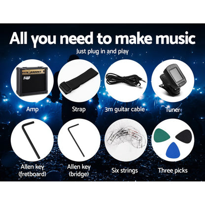 Alpha Electric Guitar Music String Instrument Rock Amplifier Pick Bag Set Blue-Audio &amp; Video &gt; Musical Instrument &amp; Accessories-PEROZ Accessories