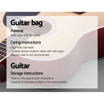 ALPHA 41 Inch Wooden Acoustic Guitar Natural Wood-Audio &amp; Video &gt; Musical Instrument &amp; Accessories-PEROZ Accessories