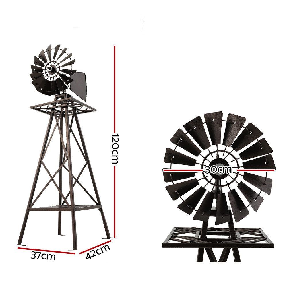 Garden Windmill 120cm Metal Ornaments Outdoor Decor Ornamental Wind Mill-Home &amp; Garden &gt; Decor-PEROZ Accessories
