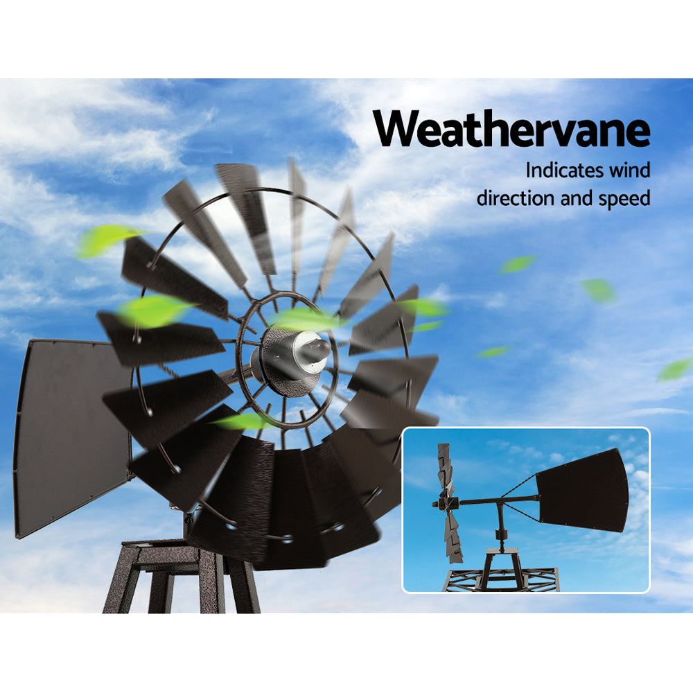 Garden Windmill 120cm Metal Ornaments Outdoor Decor Ornamental Wind Mill-Home &amp; Garden &gt; Decor-PEROZ Accessories