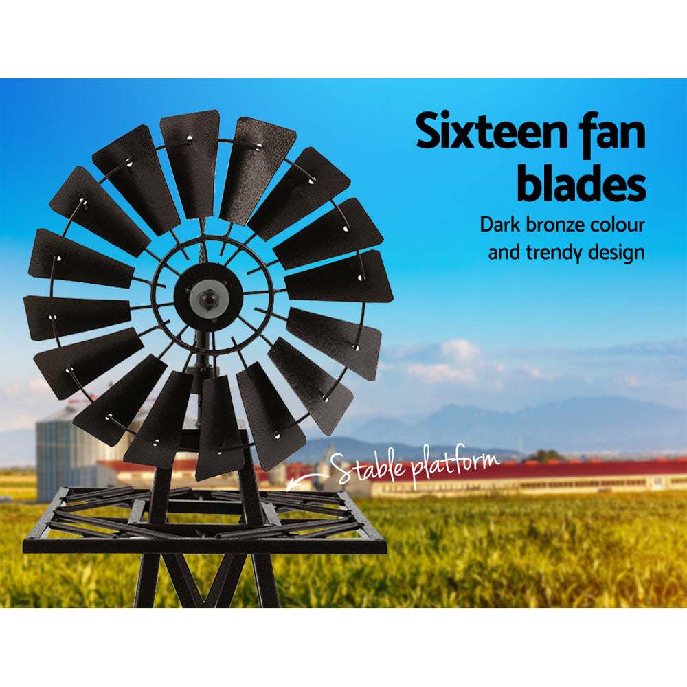 Garden Windmill 120cm Metal Ornaments Outdoor Decor Ornamental Wind Mill-Home &amp; Garden &gt; Decor-PEROZ Accessories