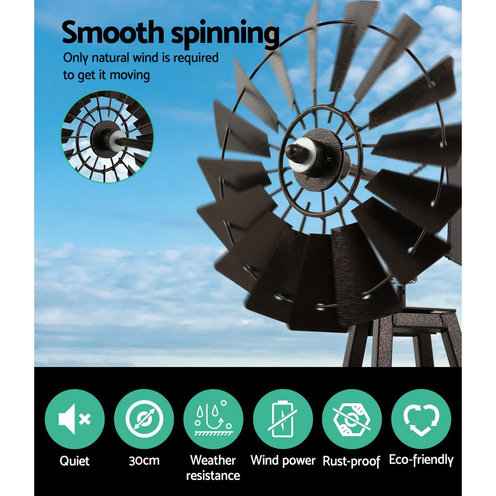 Garden Windmill 120cm Metal Ornaments Outdoor Decor Ornamental Wind Mill-Home &amp; Garden &gt; Decor-PEROZ Accessories
